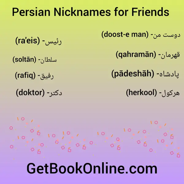 Persian Nicknames for Friends